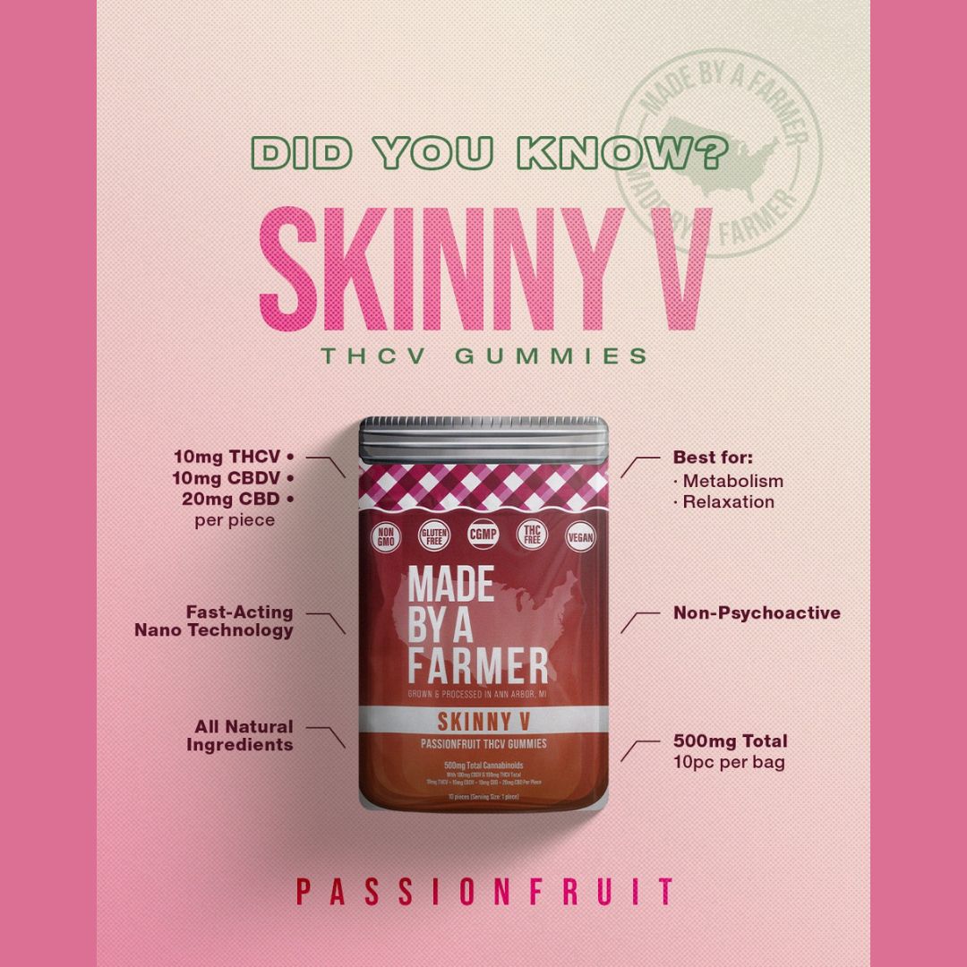 Skinny V All Natural Passion Fruit Fast Acting Vegan CBDV Gummies - Image 5